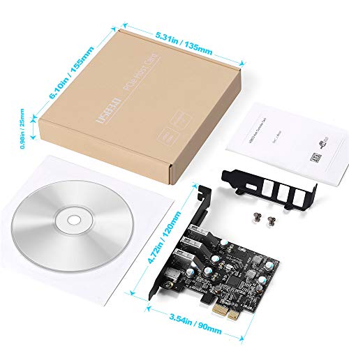 Pci-E Usb C Card 4-Ports(1X Usb-C - 3X Usb-A ) Usb 3.0 Expansion Card,Internal Converter For Desktop Pc Host Card ,Support Windows 10/8/7/Xp And Mac Os 10.8.2 Above #TOP6
