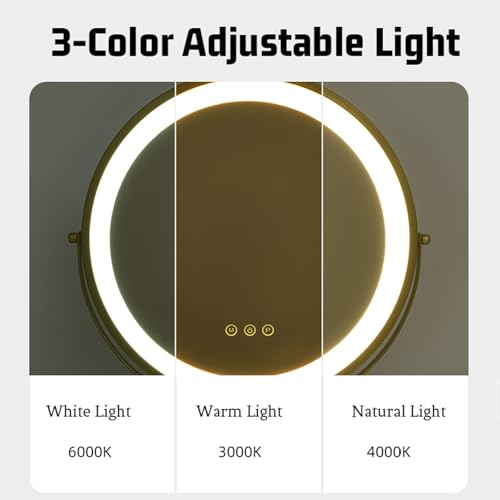 Espejo de maquillaje con luces regulables para evitar sombras PYROSUN 3