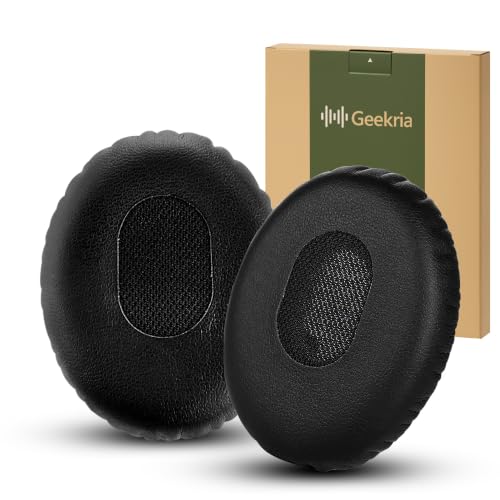 Almohadillas de repuesto Geekria compatibles con auriculares Bose On-Ear OE, OE1 y QuietComfort 3 (QC3), cojines para orejas, piezas de reparación (negro) miniatura 1