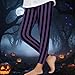 Girls Halloween Leggings 2025 Fashion Striped Stretchy Pants for Toddler Kids Costume Halloween Clothes Purple 6T-7T