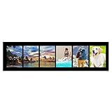 Adeco Decorative Handcrafted Wood Wall Hanging Collage Picture Frame with 6 - 5 x 7 Inch Openings