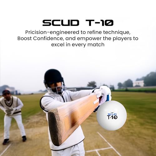 Image of SCUD T10 PVC Wind Ball for Practice | Indoor & Outdoor Soft Training Cricket Ball for Coaching & Daily Practice | Lightweight 80-85 g Durable PVC Construction (Pack of 6pc Balls, White)