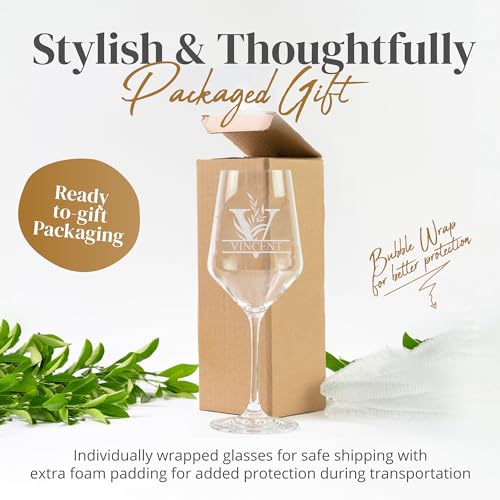 Yay! Personalized Gifts Personalized Monogram Crystal Wine Glass With Your Custom Text - Great Gift For Wedding thumb #5