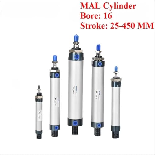 Vérin pneumatique MAL 16mm course 75mm en aluminium double effet