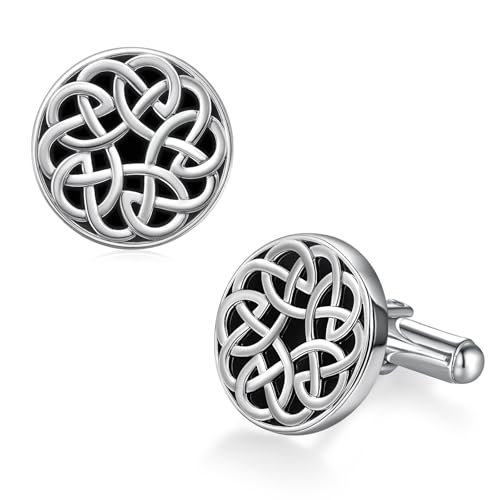 Gemelos para hombre en plata 925 nudo celta miniatura 1