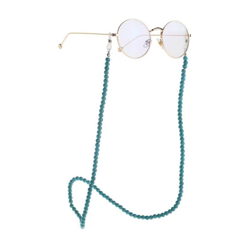 Chaîne de lunettes turquoise anti-perte cordon fait main pour lunettes de soleil