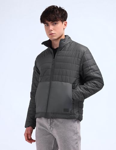 Image of Flying Machine Regular Fit Solid Padded Jacket