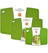 Liflicon Silicone Thick Cutting Boards Mats Set of 3 Foldable & Flexible Design Juice Grooves Eas...