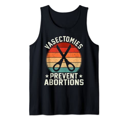 Vintage Sunset Vasectomies Prevent Abortions Retro Vasectomy Tank Top