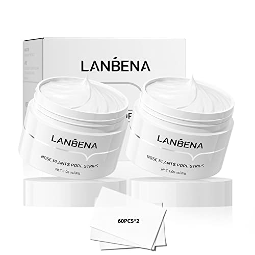 LANBENA 2Pcs Blackhead Mask, Blackhead Remover Mask Peel off Mask Facial Pore Cleanser Purifying Face Mask Nose strips (1.05 * 2 OZ)