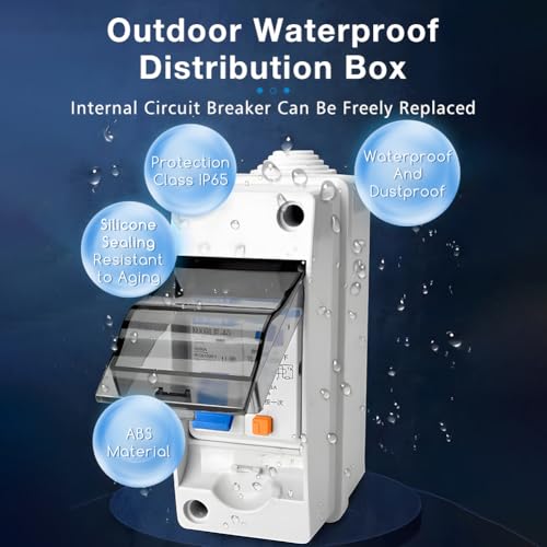 Aufputz Verteilerkasten 1 Reihig 2 Module 125 x 55 x 90 mm IP65 Wasserdicht Kleinverteiler Hutschiene Verteilerschrank Aufputz Sicherungskasten für Elektrik, Kommunikation – Bild 4