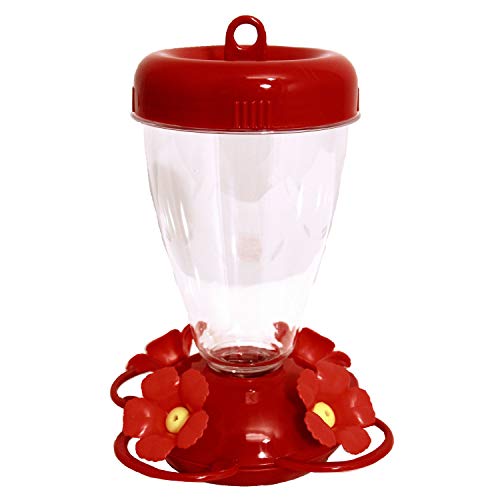 Perky-Pet 16 oz Red Hibiscus Top Fill Plastic Hummingbird Feeder