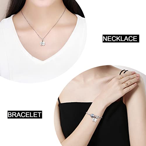 Jiayiqi Gifts For Granddaughter, Granddaughter Charms For Pandora Charms Bracelet 925 Sterling Silver Heart Shape Love Charms With Cubic Zircon For Women Girls Birthday Christmas Gift #TOP6
