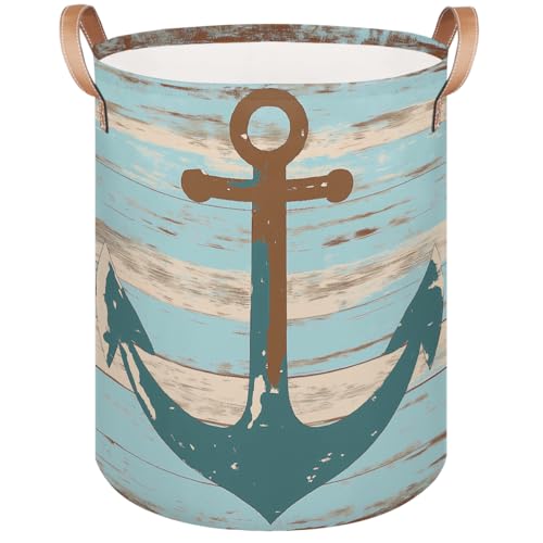 Mexpekil Retro Strand Holz Anker Wäschekorb Korb mit Griffen...