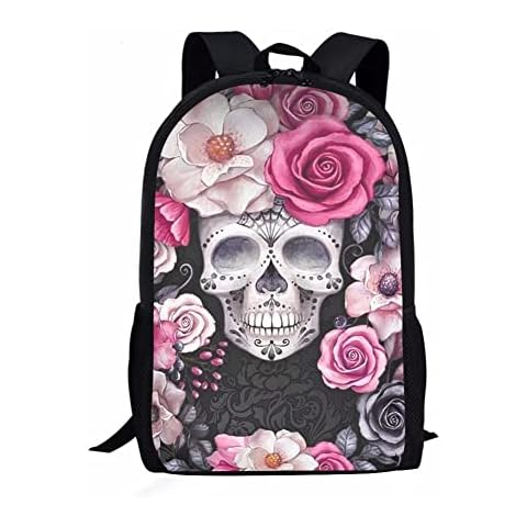 POLERO Mochila escolar con diseño de calavera Cover