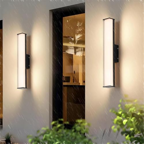 Lampe murale IP65 étanche avec longue applique LED noire pour extérieur et balcon
