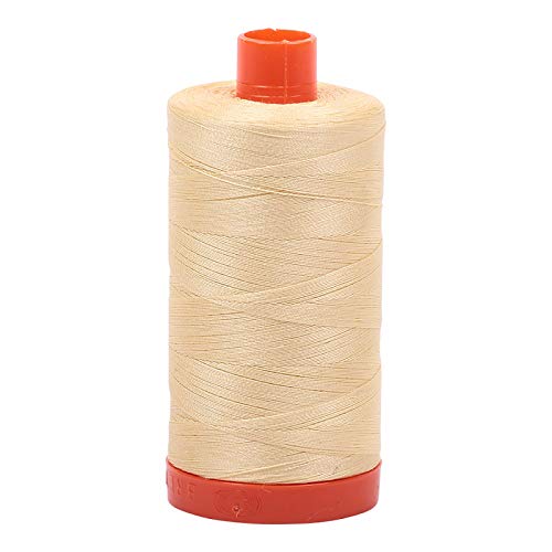Aurifil 50wt Mako Cotton Thread 1,422 yards - Light Lemon A1050-2110 miniatura 1