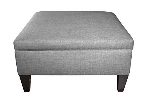 MJL Furniture Manhattan Collection Extra Large Lift Top Upholstered Storage and Organizational Ottoman, HJM Series in Gray