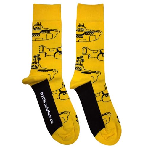 Rock Off officially licensed products The Beatles Chaussettes sous-marines jaunes Taille unique, jaune, taille unique - Les Beatles, Paul McCartney, John Lennon, RIngo Starr, George Harrison Rock Off officially licensed products The Beatles Chaussettes sous-marines jaunes Taille unique, jaune, taille unique
