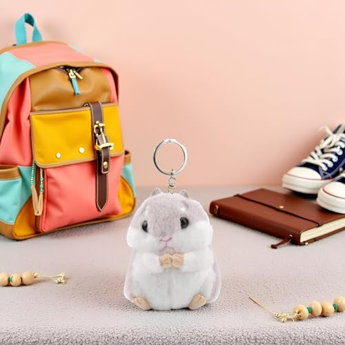 Clockjuan Hamster-Schlüsselanhänger, Plüsch-Anhänger, Handtaschen-Anhänger, Taschenzubehör, Damen-Schlüsselanhänger für Rucksäcke, Accessoires, Geschenke