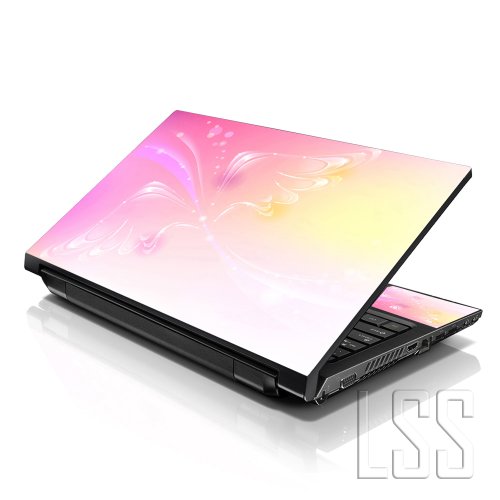 Image of LSS 15 15.6 Inches Laptop Notebook Skin Sticker with 2 Wrist Pads - Reusable Cover Protector Vinyl Sticker Cover Decal Fits 13 inch - 16 inch HP Asus Acer Samsung - Butterfly Abstract
