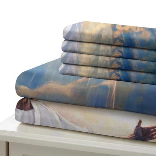 Linge de lit Jésus 3D finition premium microfibre soyeuse 140x200cm