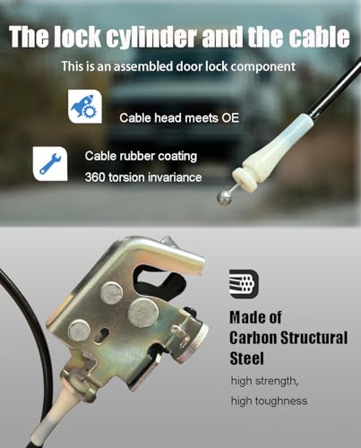 Image of Side Door with Cable for 1992-2014 Ford E150, E250, E350 Econoline Vans - Right Rear Door Upper Latch, Replaces AC2Z-5264A26-B