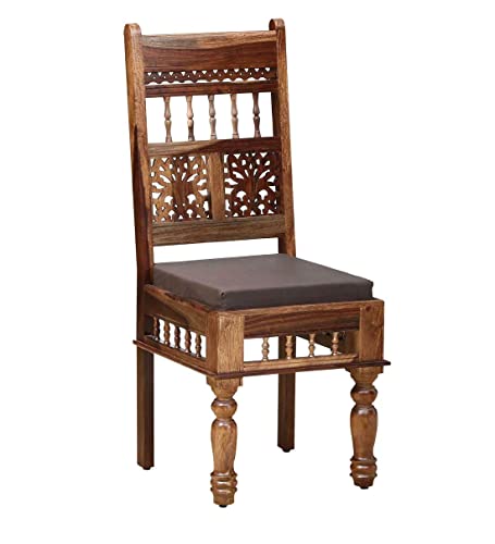 Image of SHRI MINTU'S ART Solid Sheesham Wood Dining Table 6 Seater | Six Seater Dinning Table with 6 Chairs for Home | Dining Room Sets for Kitchen & Restaurants | Chairs with Cushion | Rosewood, Teak Finish