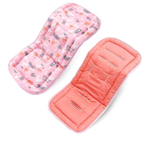 Baby Stroller Cushion, Baby Stroller Seat Liners Universal Stroller Liner, 100% Cotton Breathable and Soft Reversible Toddler Infant Car Seat Insert...