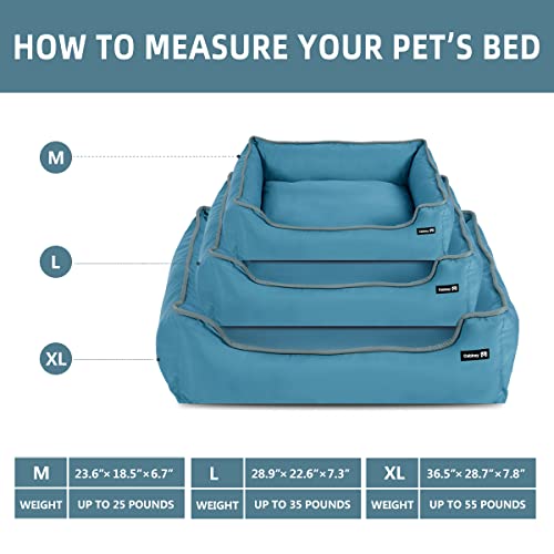Cabbay Dog Bed For Small/Medium/Large Dog, Cat Bed Pad With Machine Washable Removable Covers, Soft Pet Mat For Dog Cage, Square Durable Breathable Pet Bed With Anti-Slip Bottom (Medium, Blue) #TOP2