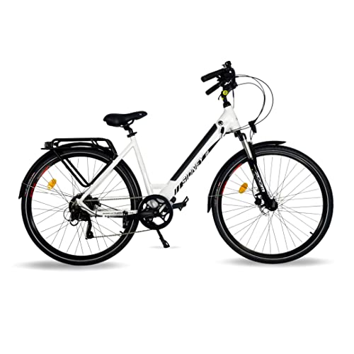URBANBIKER Vélo électrique Ville Sidney,Blanc, 28". Batterie Lithium (cellules Samsung) ION 504 Wh (14 Ah 36 V), 7 Vitesses.Freins hydrauliques Cover