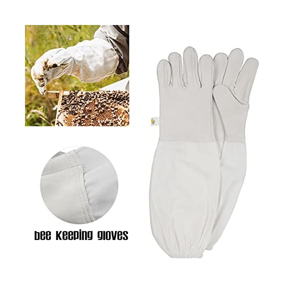 YZLP Imkerhandschuhe Imkerhandschuhe Kleidung atmungsaktiv Anti Bienenstich Segeltuch Schutzausrüstung Waren für Imker… – Bild 3