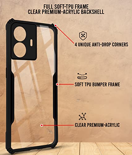 Image of Jkobi Back Cover Case for Vivo iQOO Z6 Lite 5G (Shockproof with Polycarbonate Clear Panel | Professional Black)