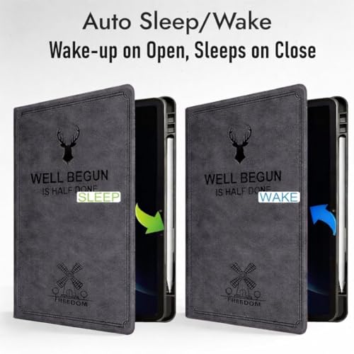 Image of ProElite Case Cover for Xiaomi Mi Pad 8 /8 Pro 11.2 inch Case, Deer Flip case Cover for Mi Pad 8 /8 Pro 11.2 inch Case with Pen Holder [Auto Sleep Wake Feature], Coffee