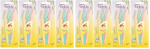 Image of Dorco Tinkle Eyebrow & Facial Razor Safety Cover, Hair Trimmer Shaper Shaver and Tough Up Tool, 12 Razors | Dermaplaning Razor Tools | Skincare Party Favors (Pack of 8)