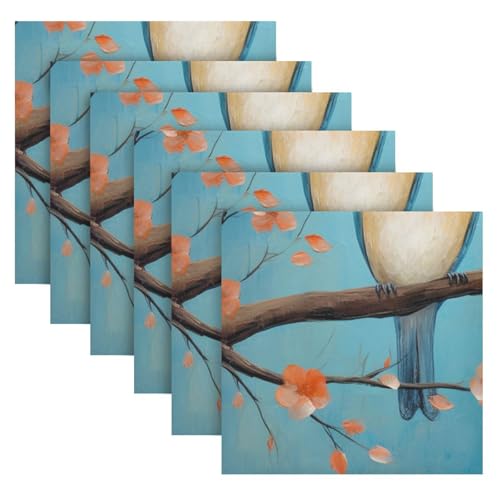 Servilletas de tela Bird multicolor pack x6 20x20 in miniatura 2