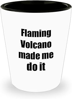 EzGift Flaming Volcano Made Me Do It Shot Glass Funny Drink Lover Alcohol Addict Gift Idea 1.5 Oz Shotglass