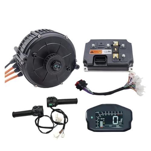 Mid Drive Motor, QS165 5KW PMSM Mid Drive Motor Hall Type with EM260S Controller DKD Speedometer and T08 Throttle(Sprocket Type)