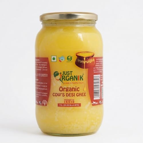 Image of Just Organik Grass Fed Cow's Desi Indian Ghee - 1 Litre
