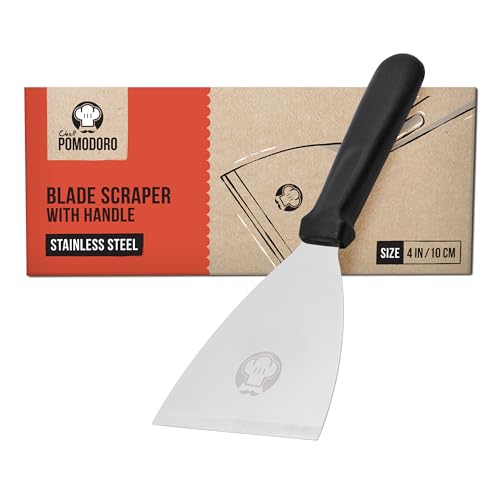 Chef Pomodoro Pizzateigschaber Edelstahl-Schaber für die Küche Teigschaber Brotteigschneider Pizzateigspatel Edelstahl-Teigschaber (10 cm)