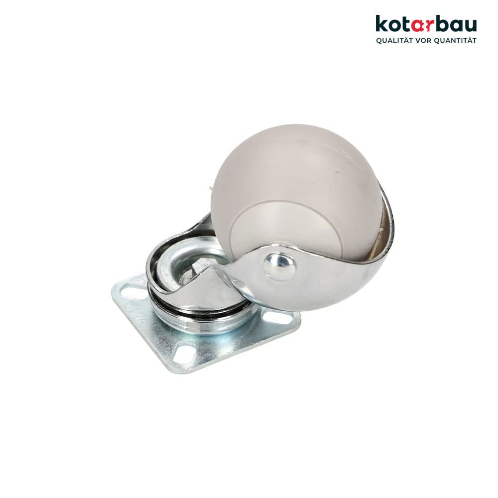 KOTARBAU 5907465906722 - Ruote per mobili, 4 pezzi, 50 mm, colore: Argento