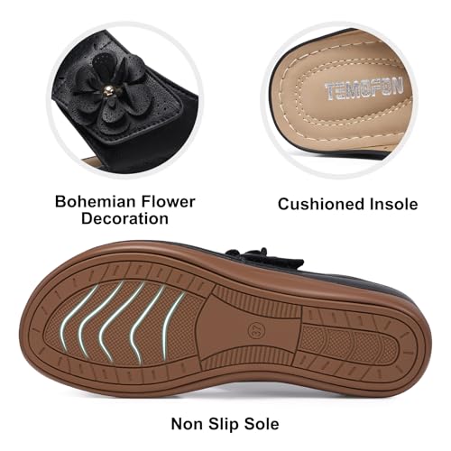 TEMOFON Flip Flops for Women Dressy: Comfortable Walking Summer Sandals Woman 2025 - Slip On Split Toed Thong Sandal3