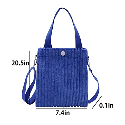 Image of Corduroy Crossbody Bag Mini Tote Purse for Women Casual Ribbed Shoulder Messenger Bag Hobo Small Satchel Handbag