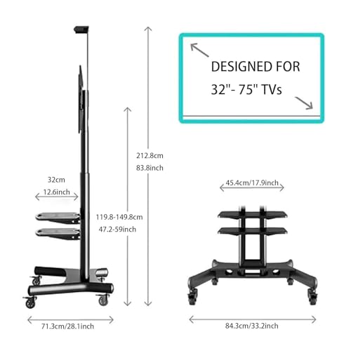Soporte móvil para TV con ruedas para pantallas de 32 a 75 pulgadas miniatura 2
