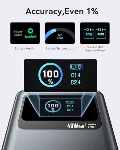 MOKiN 3-in-1 10000mAh 40W Portable Charger w/ Built-In USB-C Cable & LCD Display - image 4