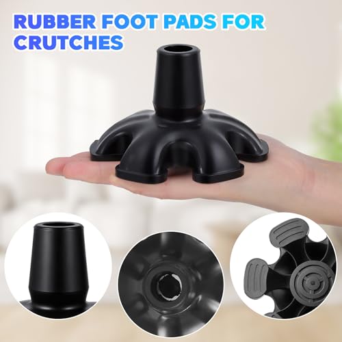 KAILIKETIY 2個 高耐久滑り止め杖先端ゴム 転倒防止クランチップ 歩行スティック用 グリップ付きシニア向け交換用ベース