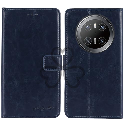 TienJueShi Dark Blue Book Stand Retro Flip Leather Protector Phone Wallet Gel Cover Etui TPU Silicone Case For Huawei Mate 70 6.