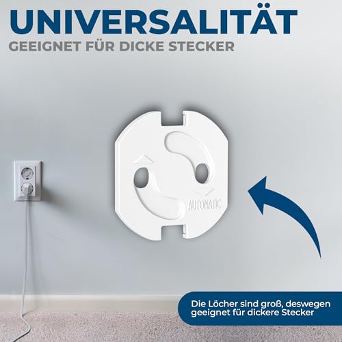 Foto von Hoffenbach 20x Steckdosen Kindersicherung – Steckdosensicherung mit Drehmechanik – Schutz für Babys & Kinder – Steckdosenschutz verhindert Unfälle & Stromschläge – Steckdose Kinderschutz – Weiß