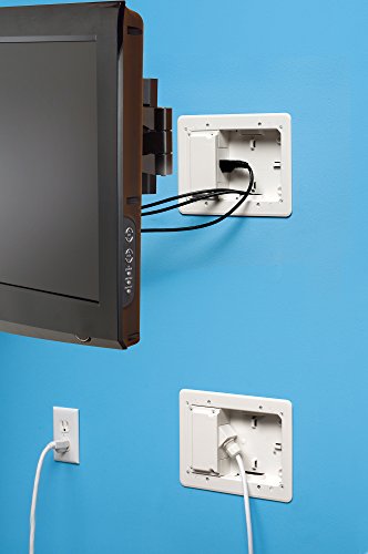 Arlington TVL2508K-1 Low Profile TV Bridge Kit for Shallow Walls, 8-inch x 5-inch Box, 1/2-inch or 5/8-Inch Drywall, White, 1-Pack