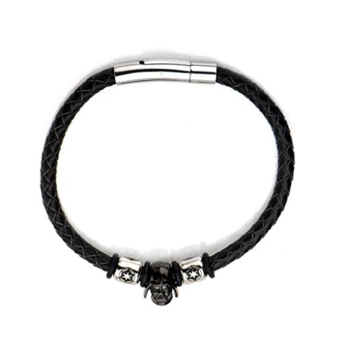 Star Wars: Darth Vader And Galactic Empire Symbol Braided Leather Charm Bracelet Stainless Steel #TOP23